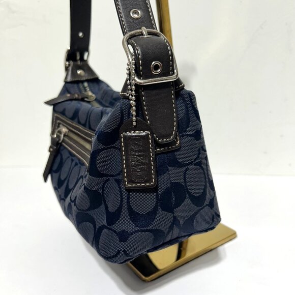 Coach Navy Womens Signature Shoulder Mini Bag - Picture 7 of 14